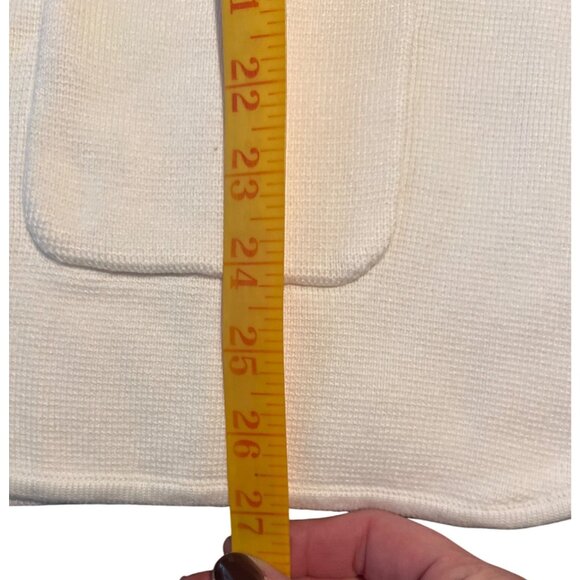 BURGESS Women's Milly Blazer Cotton Silk Knit Blazer Laser White X Large NWT - Picture 7 of 8